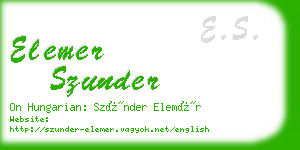elemer szunder business card